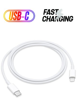30W PD USB-C to Lightning Cable White