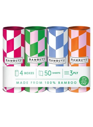 Bamboo 3 Ply Facial Tissues Tubes 50 Sheets