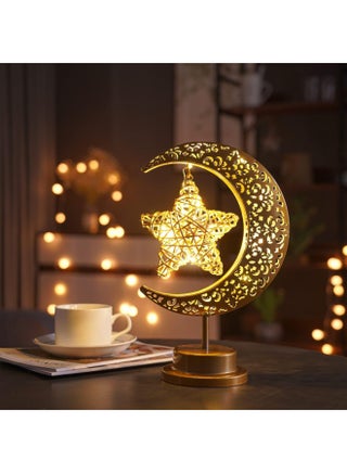 Crescent Moon Metal Table Lamp