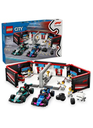 City F1® Garage & Mercedes-AMG & Alpine Cars Toy Playset 60444
