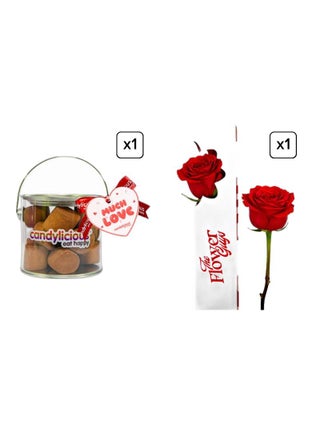 A Pail Of Chocolate Mallows 120g & Free Flower Combo